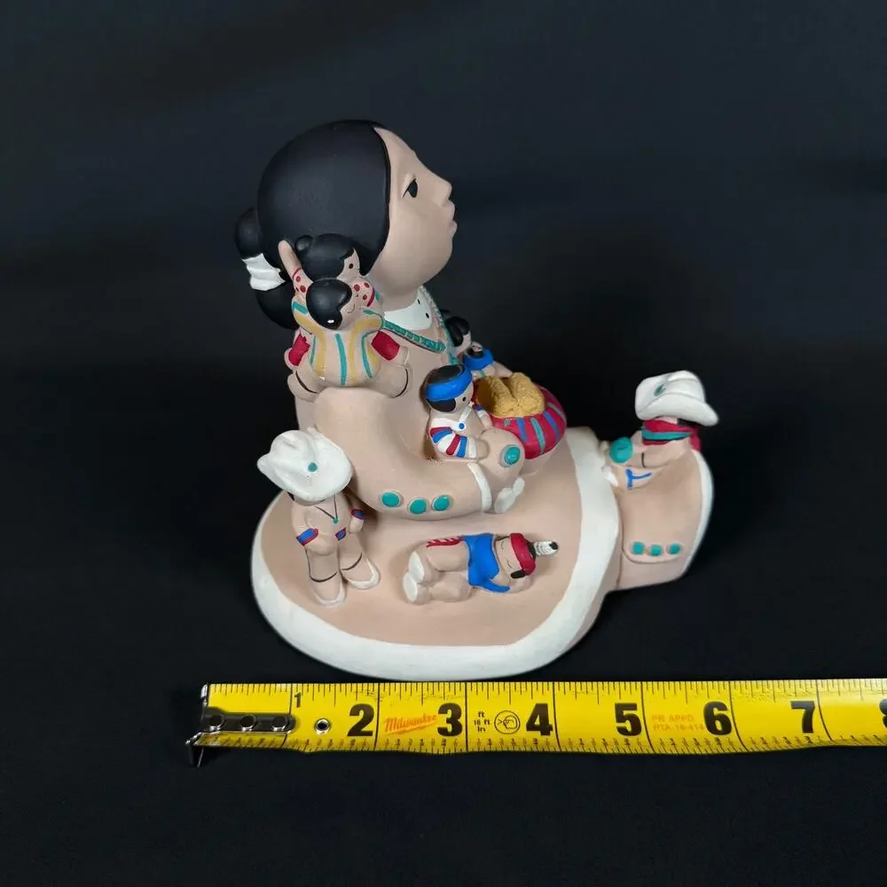 Vintage Cleo Teissedre Signed 1988 Storyteller Figurine Native American Pottery